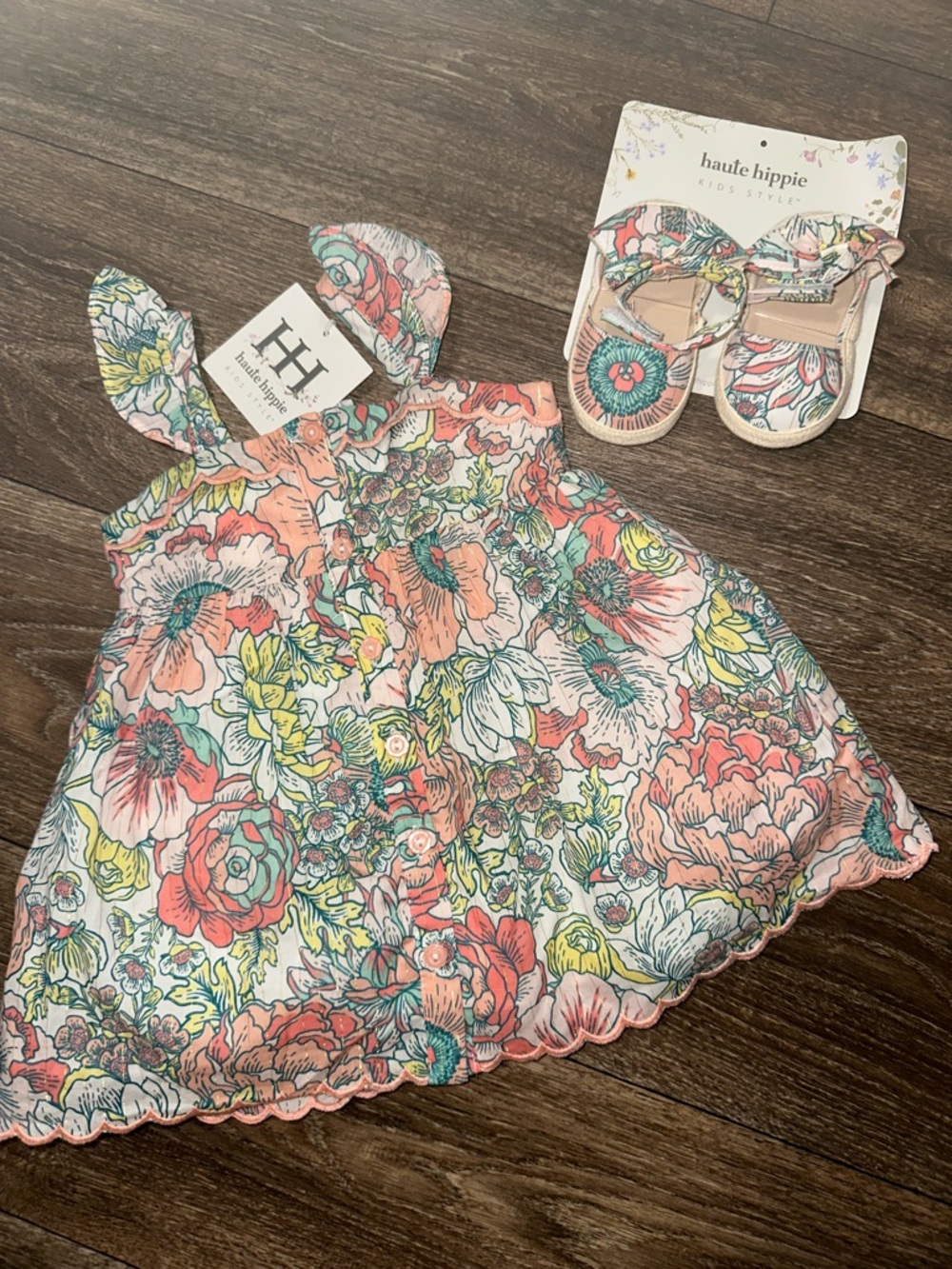 Haute Hippie Kids Floral Dress with Matching Sandals